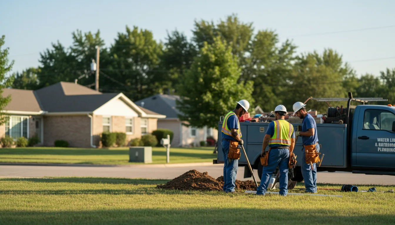 Residential water line and bathroom plumbing service in Walnut, KS